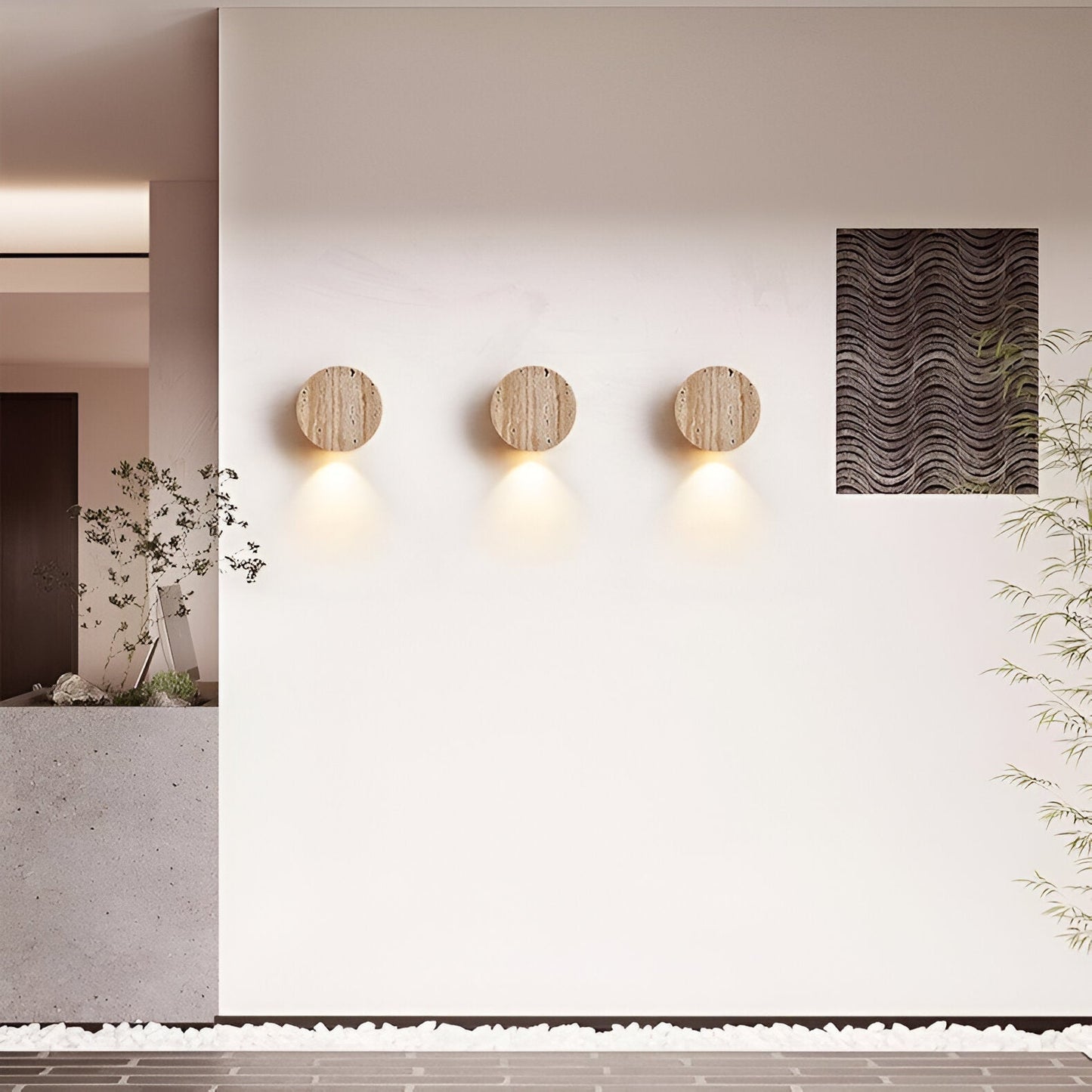 Sanya – Applique Murale en Travertin Wabi Sabi