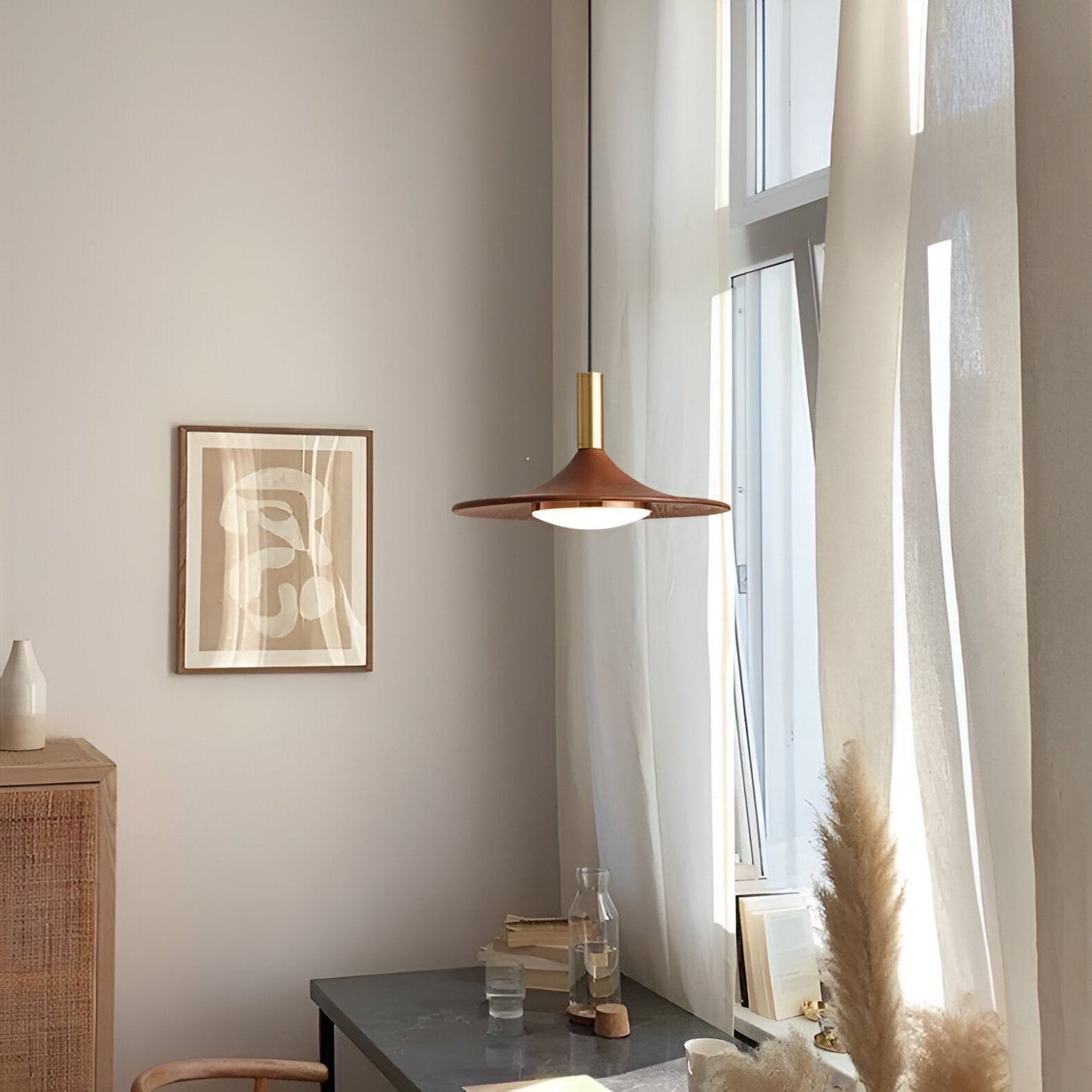 Jared – Bois de Noyer Tout Cuivre Suspension