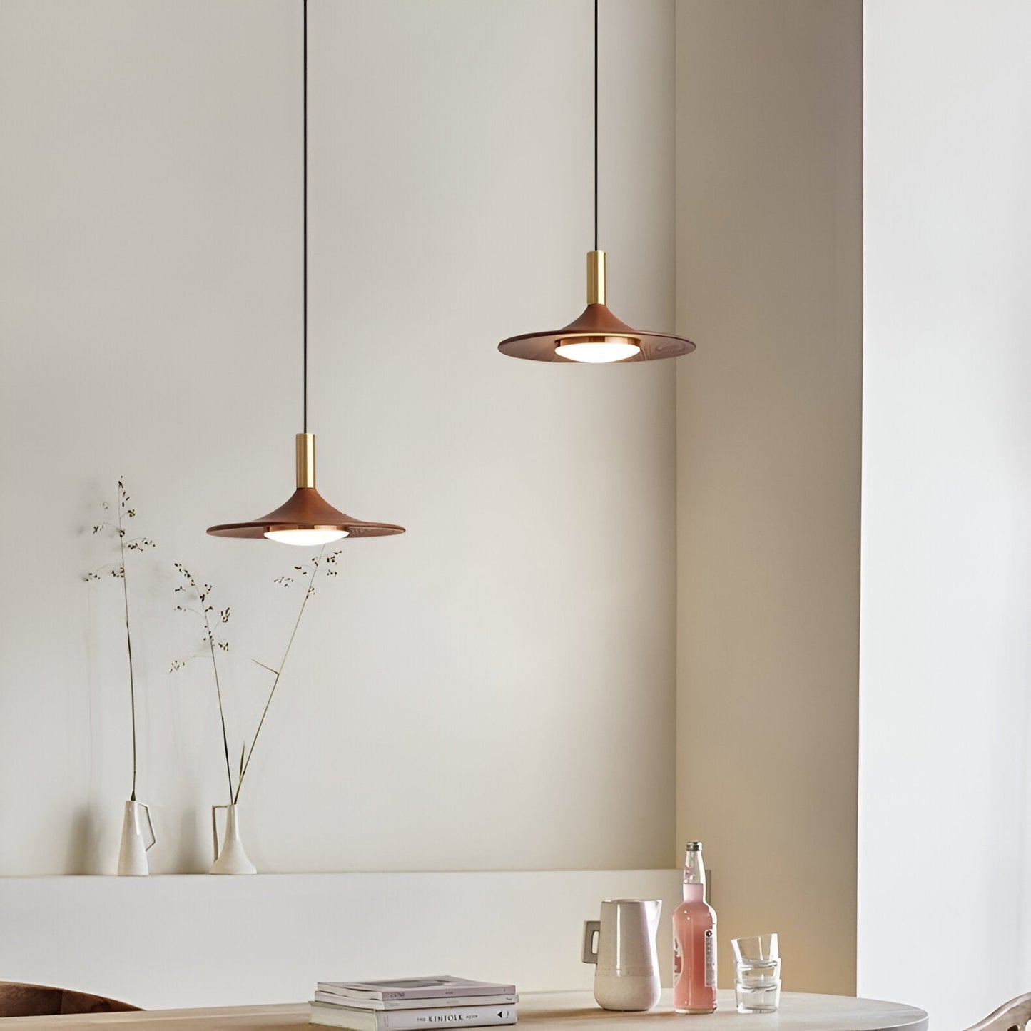 Jared – Bois de Noyer Tout Cuivre Suspension
