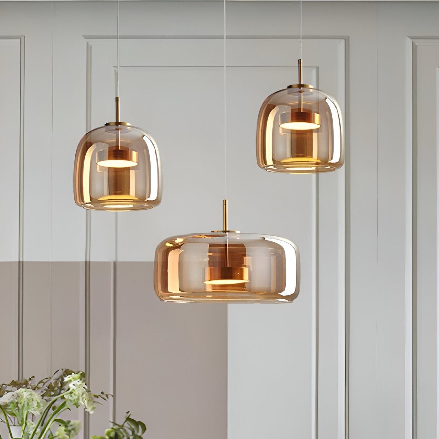 Solenn – Suspension LED en Verre Rétro Moderne