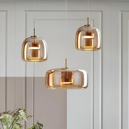 Solenn – Suspension LED en Verre Rétro Moderne
