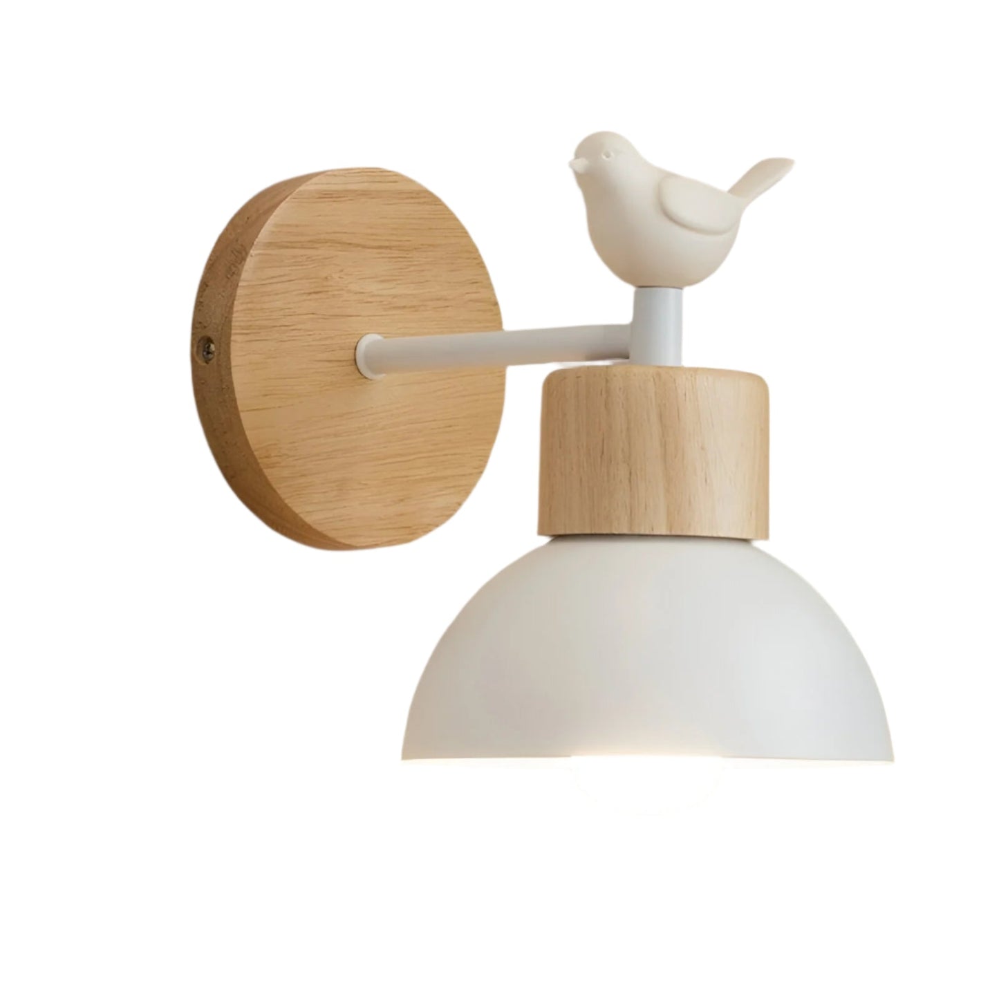 Oiseau – Applique murale en bois simple en forme de demi-cercle