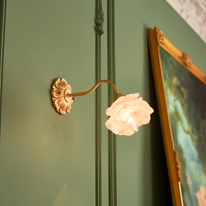 Flora – Applique murale style vintage avec verre fleurs et aspect cuivre