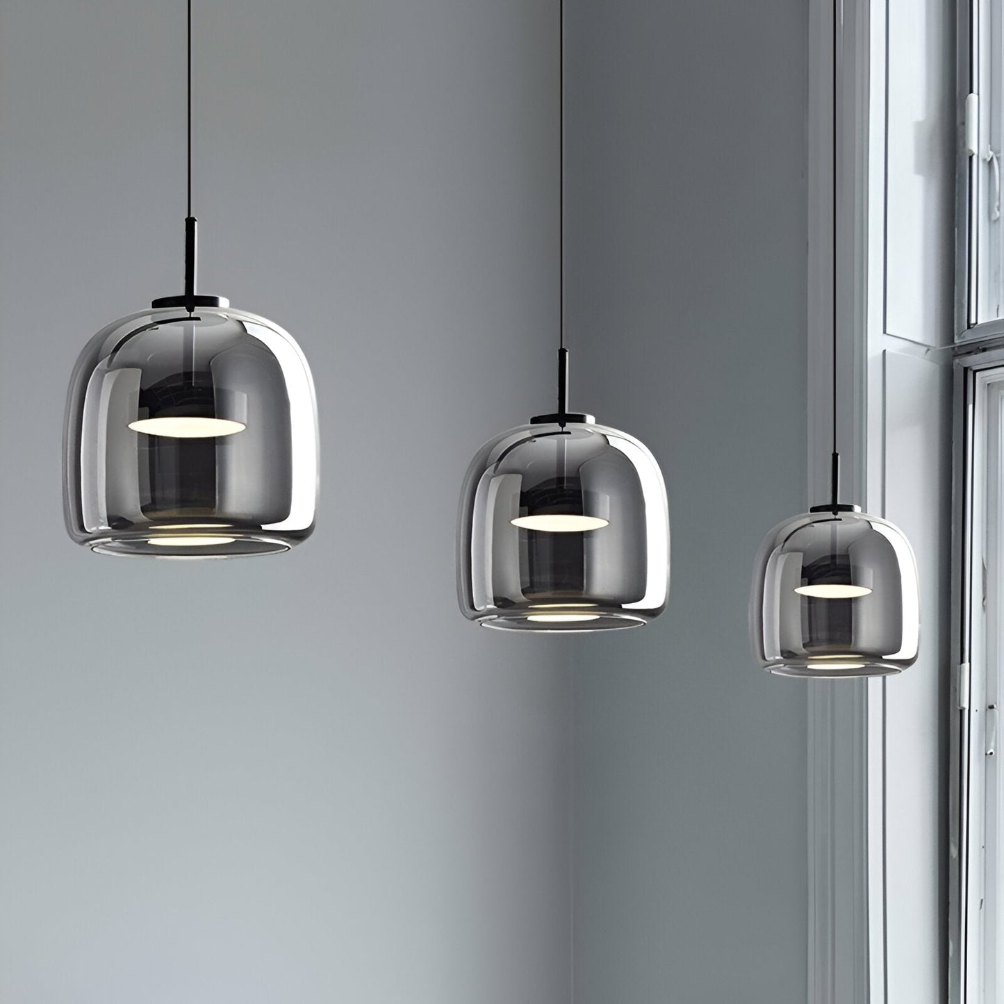 Solenn – Suspension LED en Verre Rétro Moderne