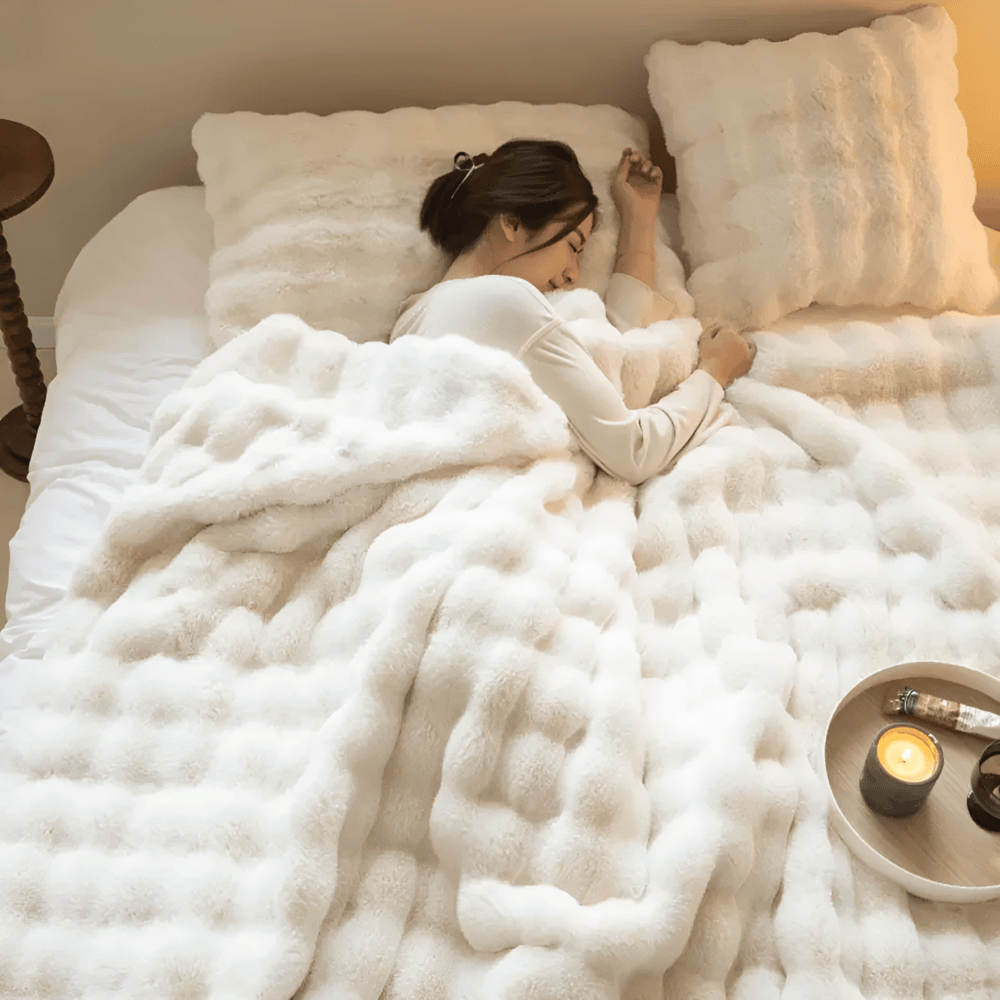 Hana – Couverture en velours bulles douce