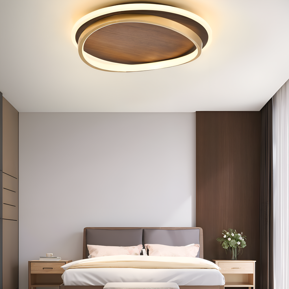 Jian – Lampe de plafond simple en noyer design nordique