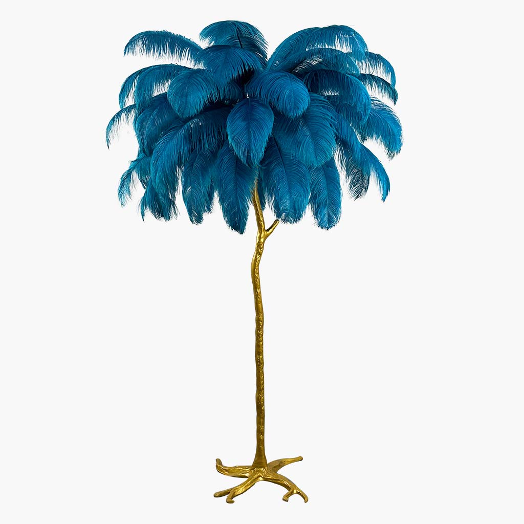 Felicitas – Lampe de sol décorative en résine et plumes