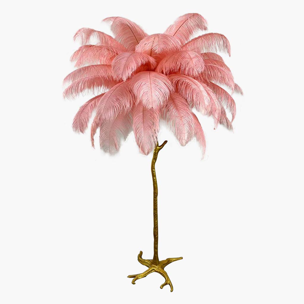 Felicitas – Lampe de sol décorative en résine et plumes