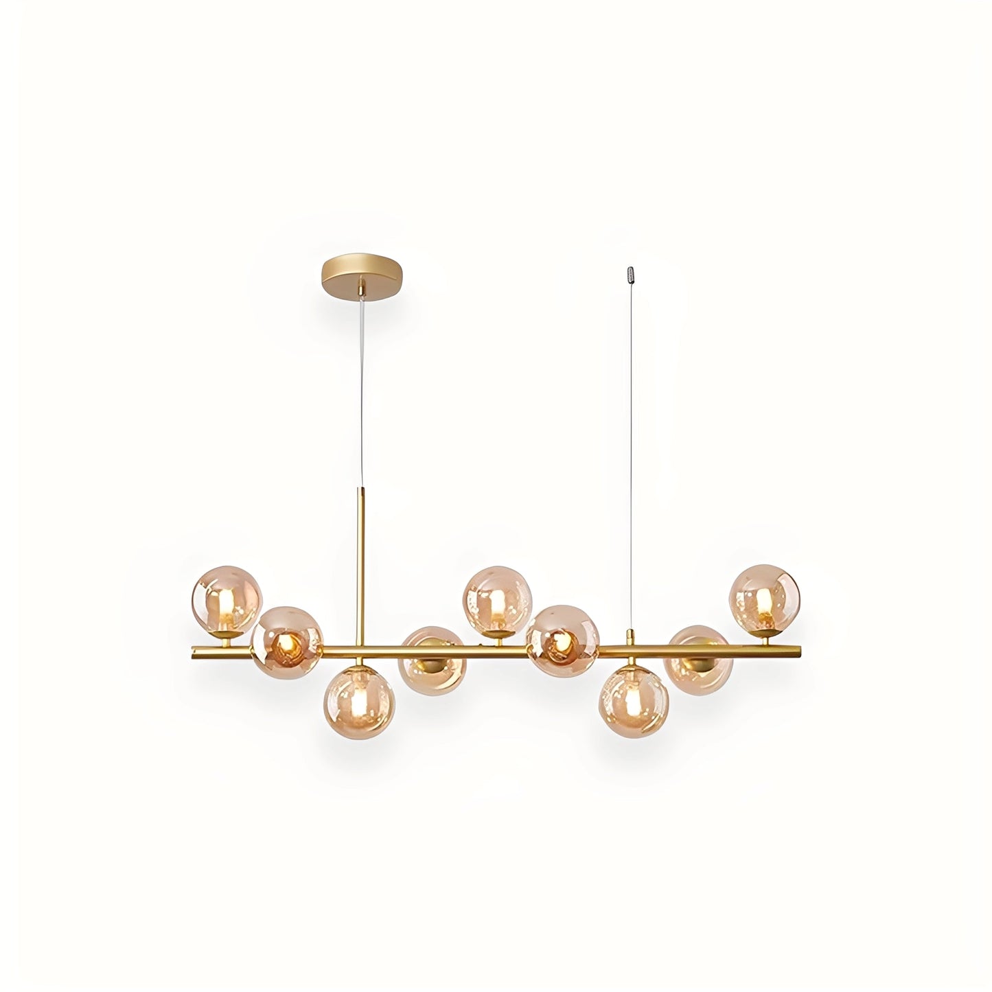 Leonie – Lustre Minimaliste en Verre et Haricots