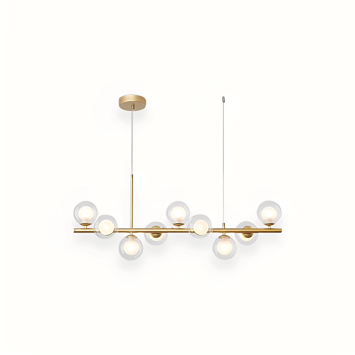 Leonie – Lustre Minimaliste en Verre et Haricots