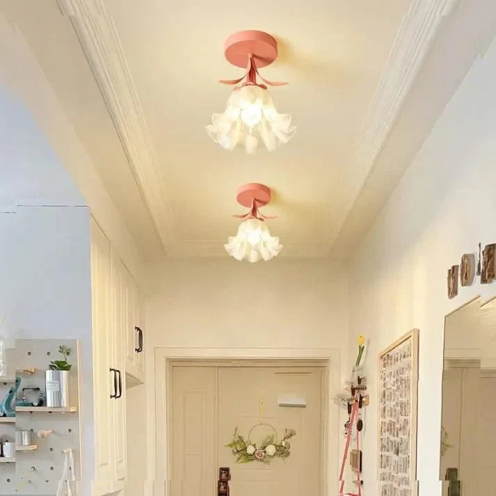 Élodie – Mini-plafonnier Tiffany à motif floral
