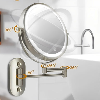 Kaori – Miroir de maquillage LED pliant mural
