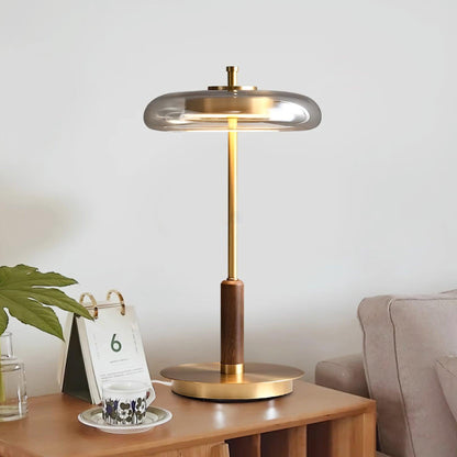 Redondo – Élégante lampe de table LED en métal et verre