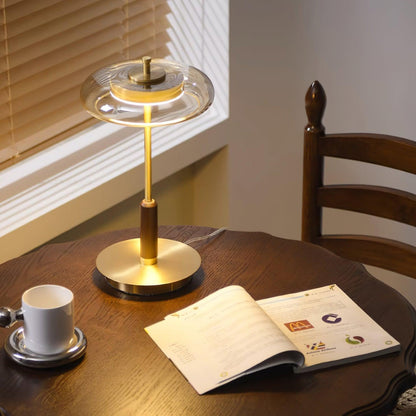 Redondo – Élégante lampe de table LED en métal et verre