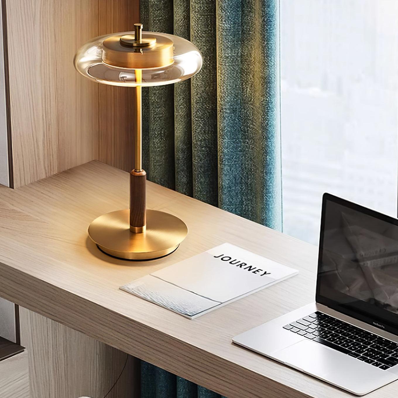Redondo – Élégante lampe de table LED en métal et verre