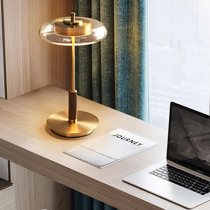 Redondo – Élégante lampe de table LED en métal et verre