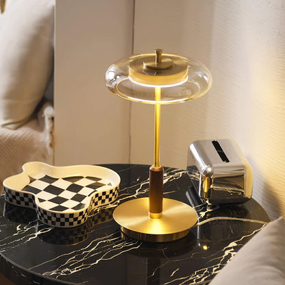 Redondo – Élégante lampe de table LED en métal et verre