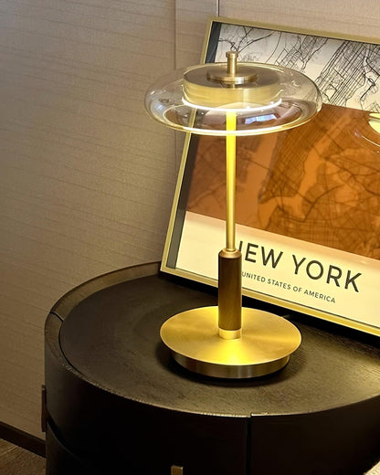 Redondo – Élégante lampe de table LED en métal et verre