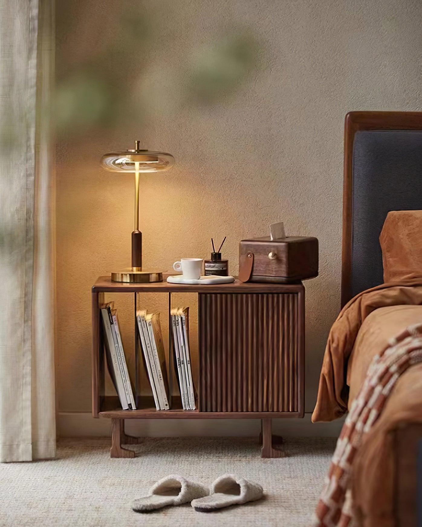 Redondo – Élégante lampe de table LED en métal et verre