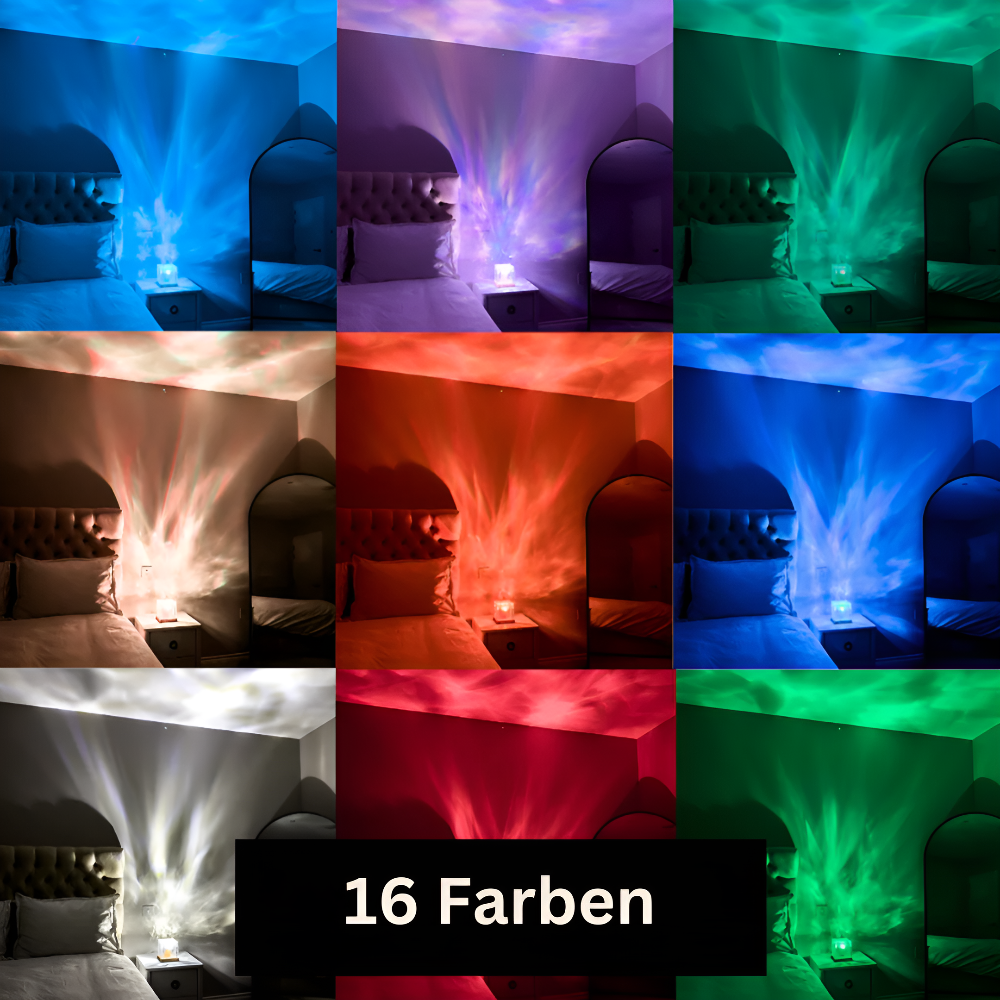 RippleRays – Lampe de Nuit Projecteur d'Eau 16 Couleurs
