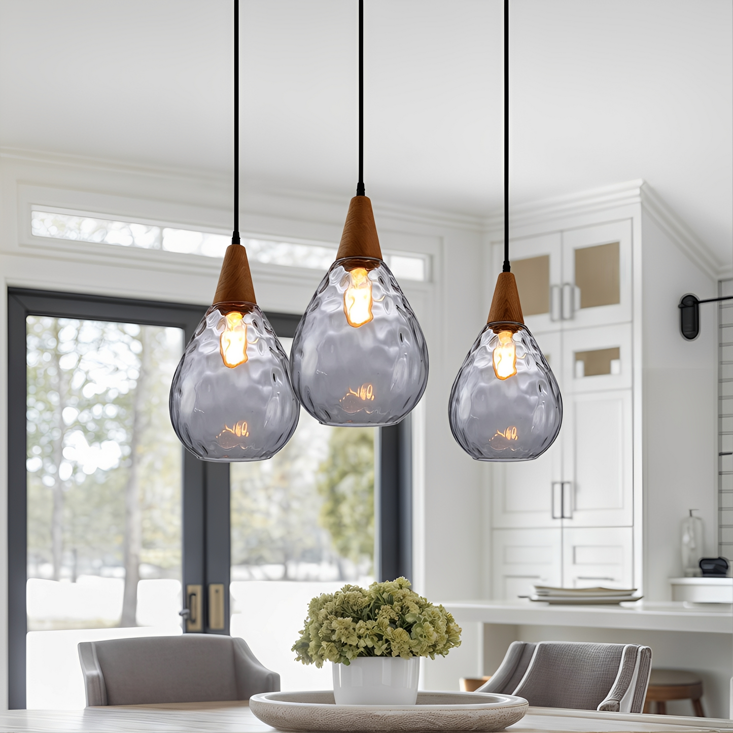 Roland – Lampe Suspendue en Verre Américain