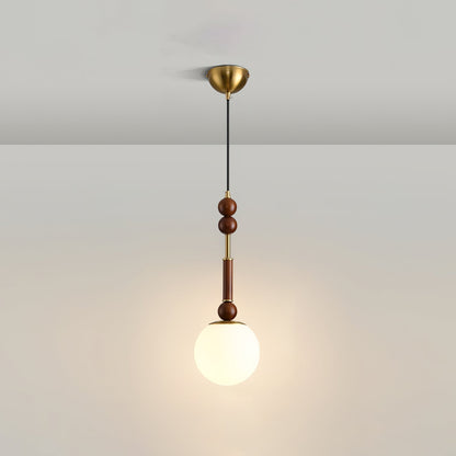 Romy – Suspension style romain avec verre, bois et laiton