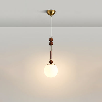 Romy – Suspension style romain avec verre, bois et laiton