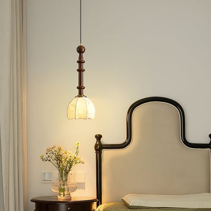 Romy – Suspension style romain avec verre, bois et laiton