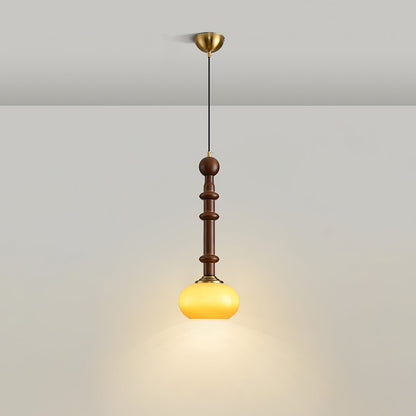 Romy – Suspension style romain avec verre, bois et laiton