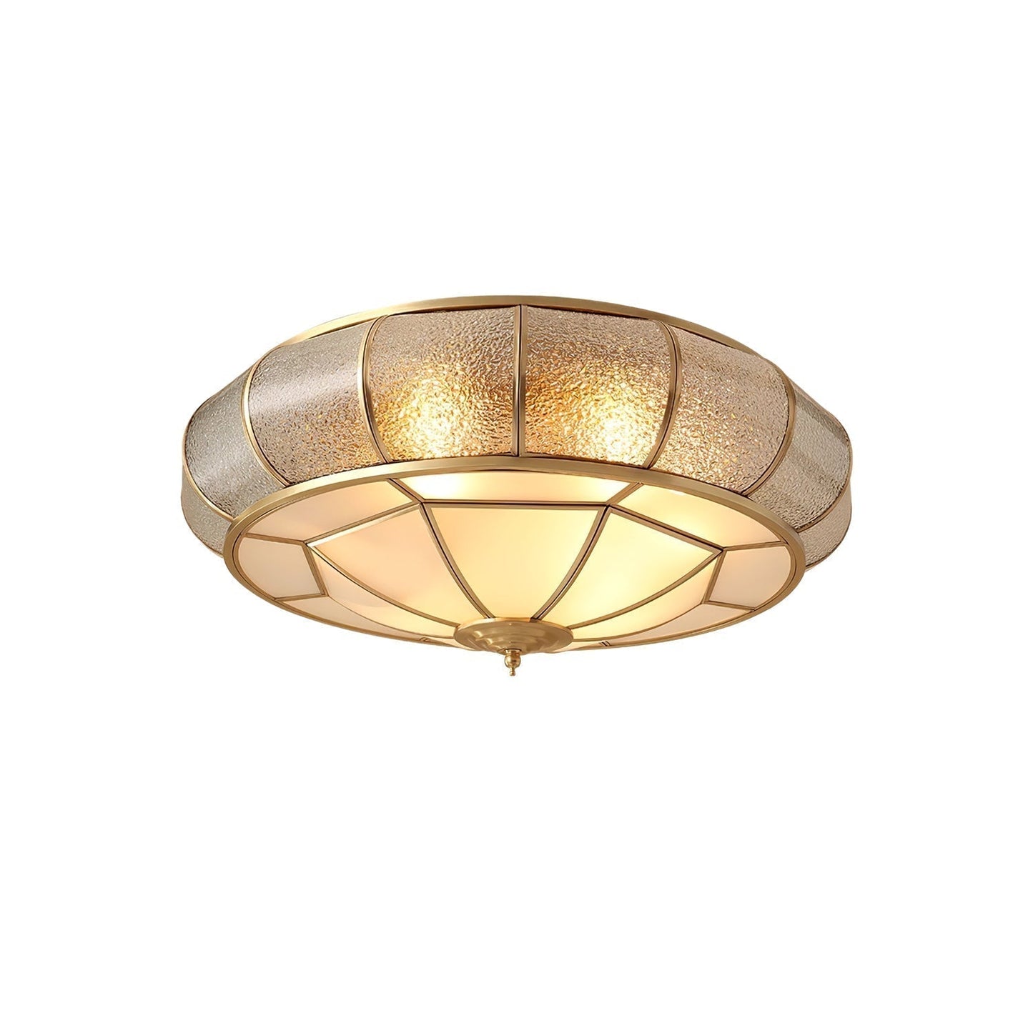 Lucien – Plafonnier rond en verre structuré : Classique rencontre élégant