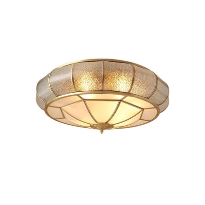Lucien – Plafonnier rond en verre structuré : Classique rencontre élégant