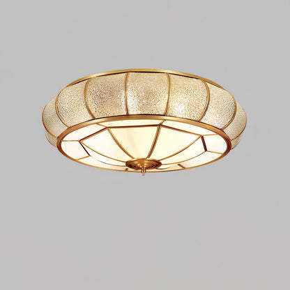 Lucien – Plafonnier rond en verre structuré : Classique rencontre élégant