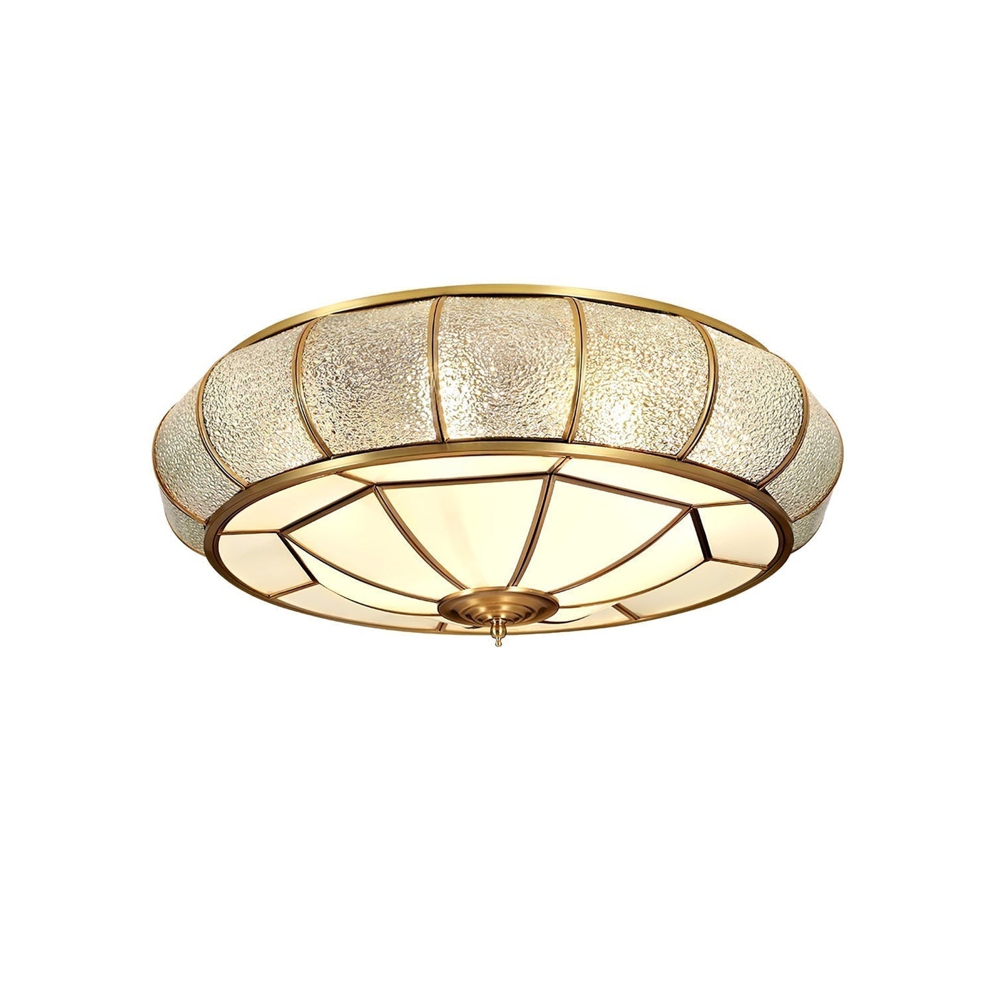 Lucien – Plafonnier rond en verre structuré : Classique rencontre élégant