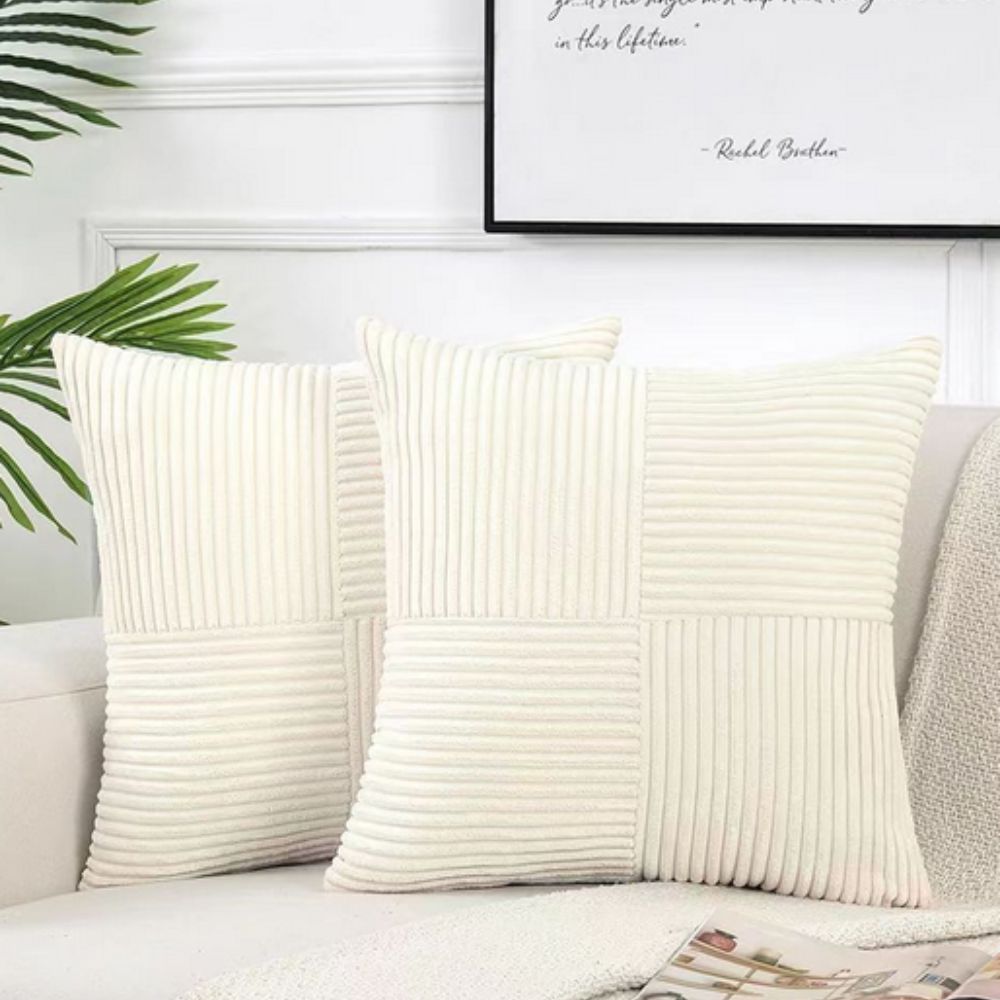 Jasmin – Housse de coussin rustique en velours côtelé