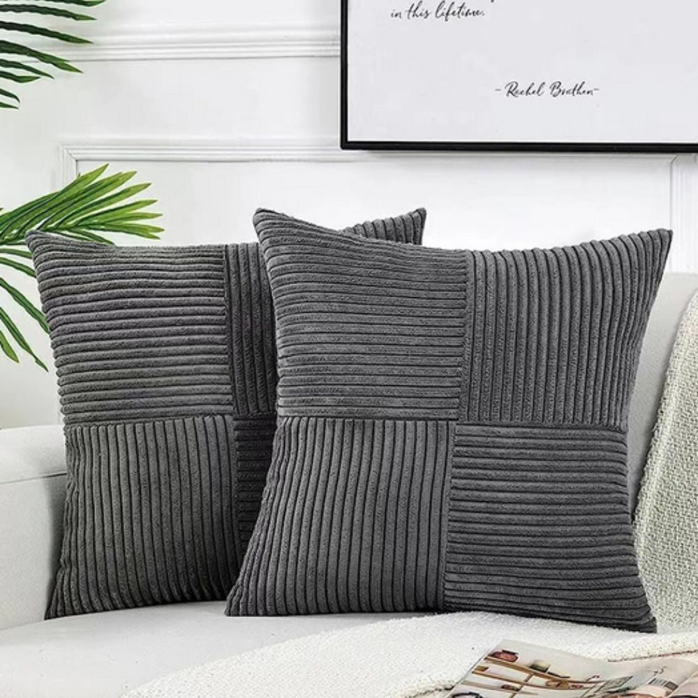 Jasmin – Housse de coussin rustique en velours côtelé