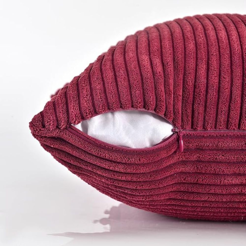 Jasmin – Housse de coussin rustique en velours côtelé