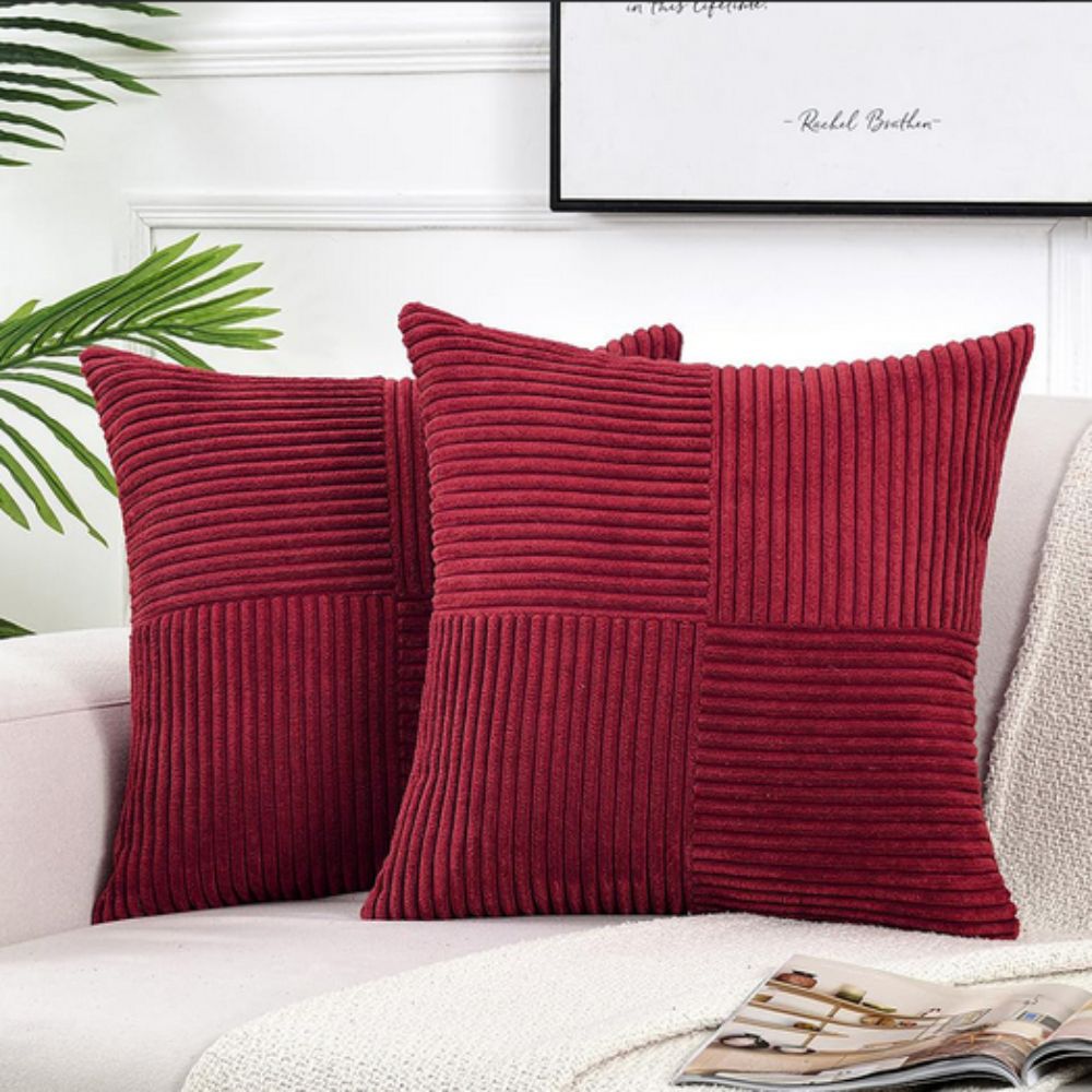 Jasmin – Housse de coussin rustique en velours côtelé