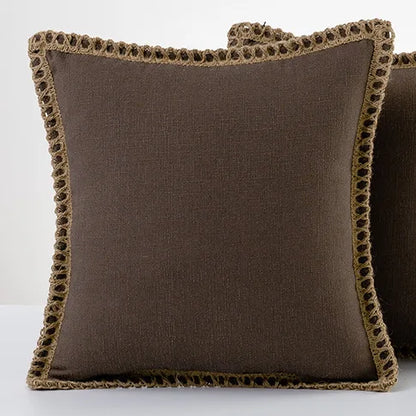 Hempra – Housse de coussin avec détail en corde de chanvre