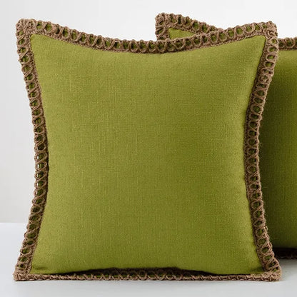 Hempra – Housse de coussin avec détail en corde de chanvre