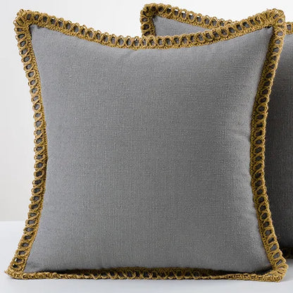Hempra – Housse de coussin avec détail en corde de chanvre