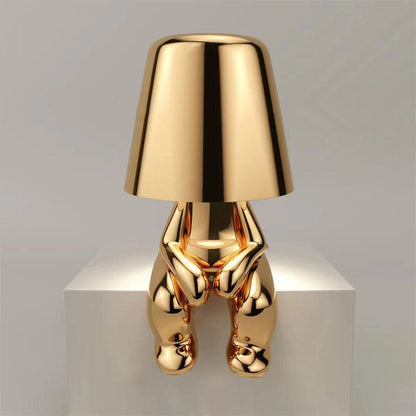 Kaori – Statue Penseur Dorée Lampe de Table