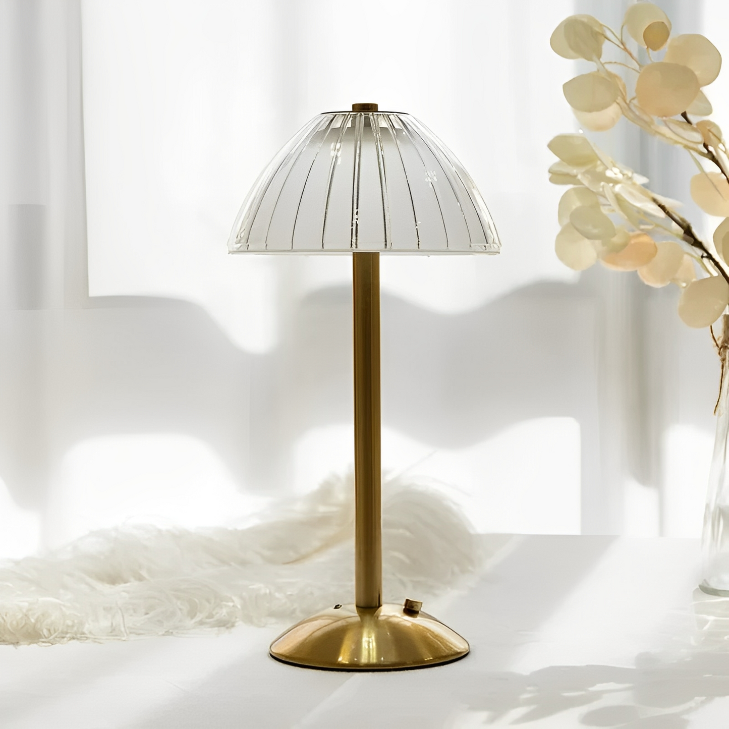 Lunaris – Lampe de table LED en cristal sans fil avec 3 couleurs de lumière