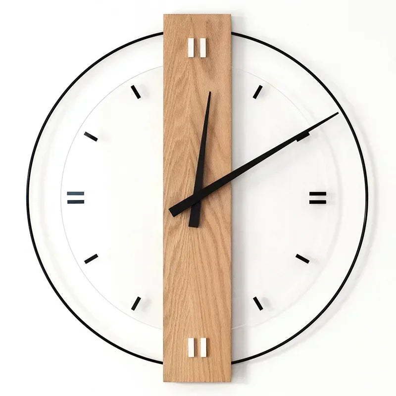 Horloge murale en bois avec tic-tac silencieux