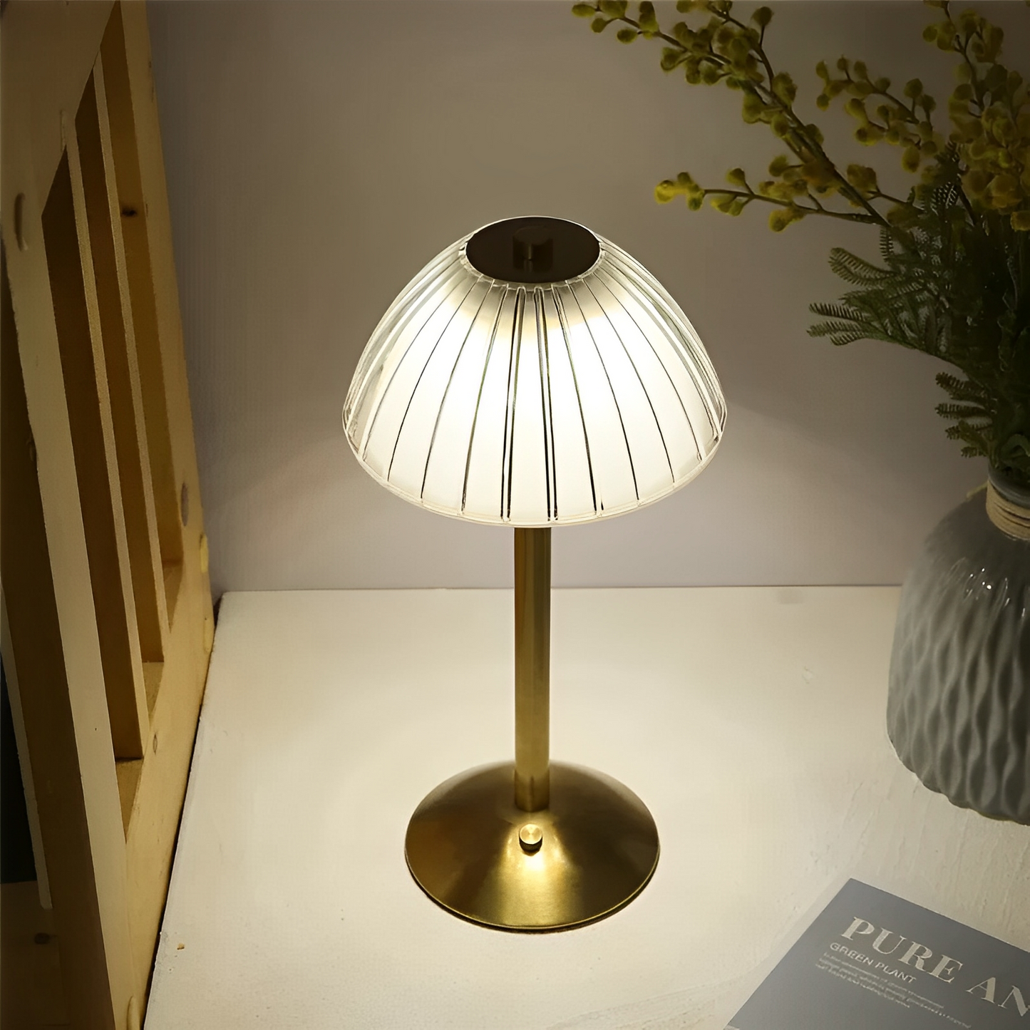 Lunaris – Lampe de table LED en cristal sans fil avec 3 couleurs de lumière