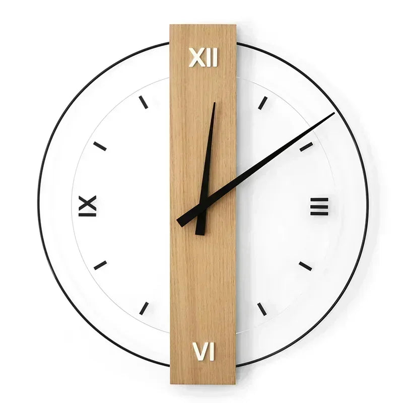 Horloge murale en bois avec tic-tac silencieux