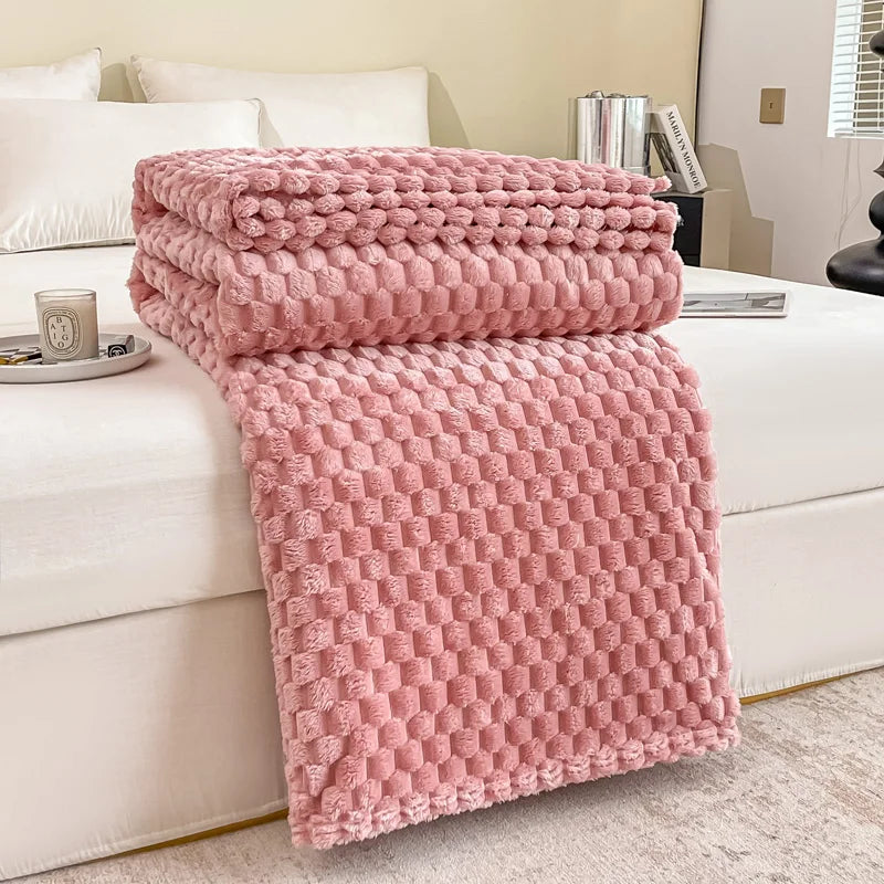Bianca – Couverture en flanelle multifonctionnelle uni