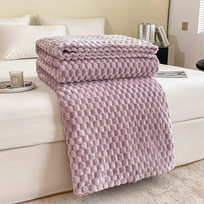 Bianca – Couverture en flanelle multifonctionnelle uni