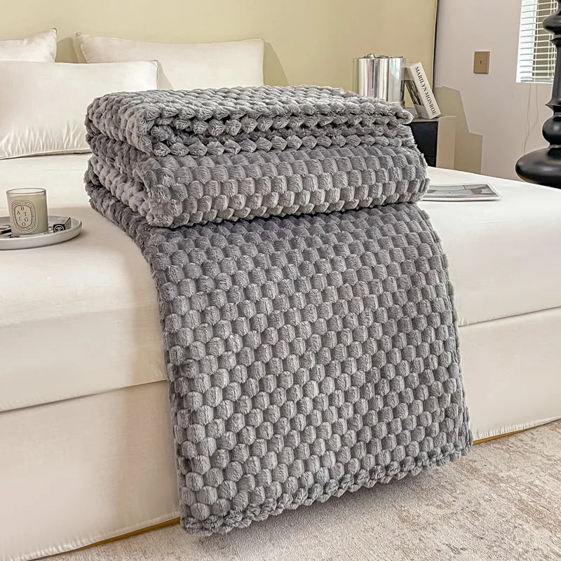 Bianca – Couverture en flanelle multifonctionnelle uni