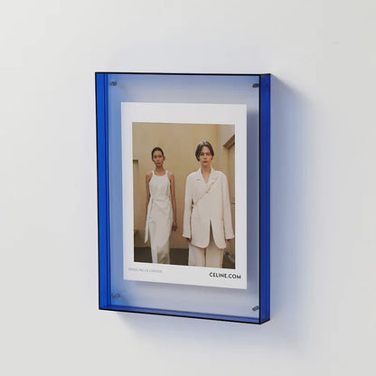 Cadre photo en acrylique transparent – Effet flottant moderne