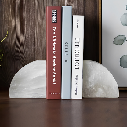 Jana – Serre-livres déco en onyx blanc